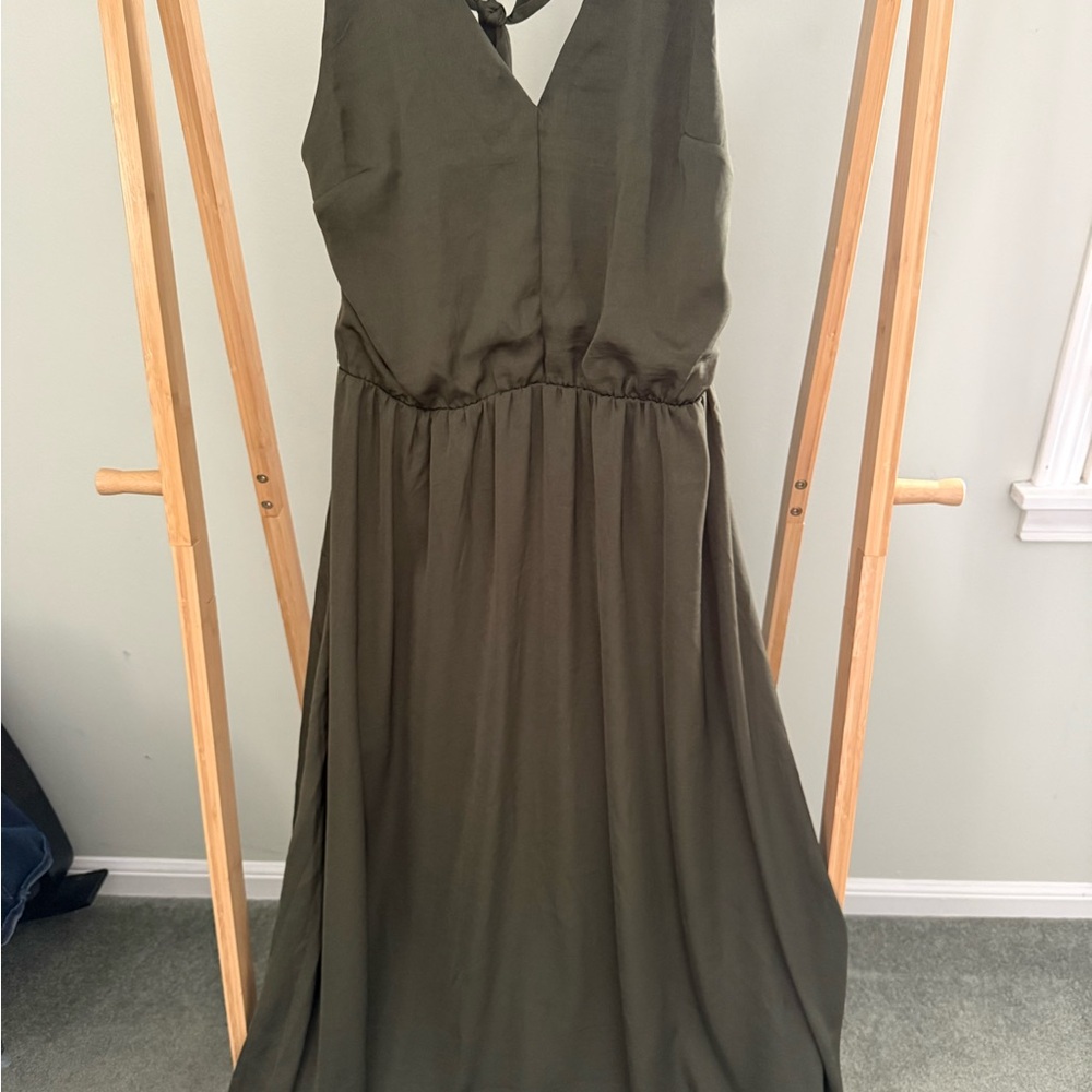 BR Factory Olive Green Maxi Dress
